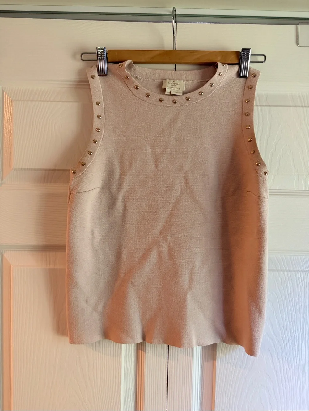 Kate Spade Sleeveless Stud-Trim Tank Top - Pale Pink